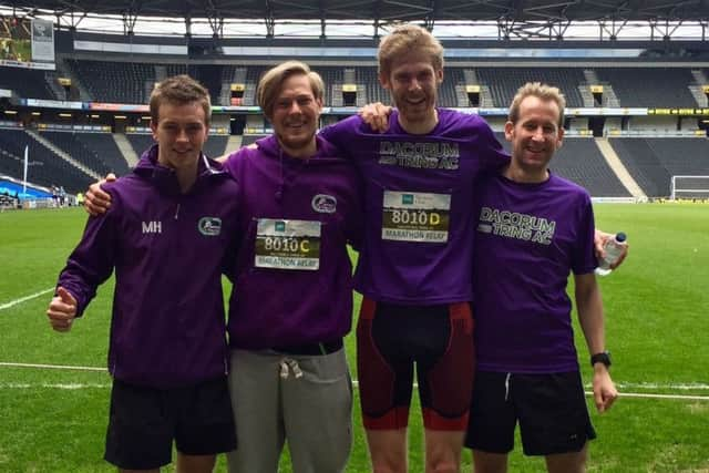 The Dacorum & Tring AC men's team at the MK Marathon