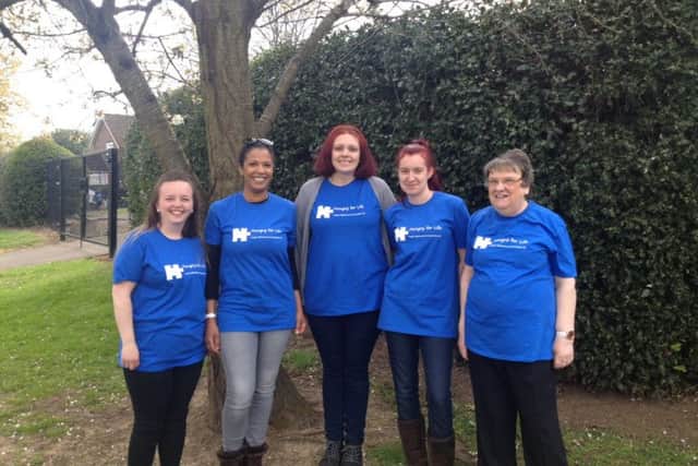 Aida Saraiva and friends from Hemel Hempstead, who are fundraising for the Prader Willi Syndrome Association