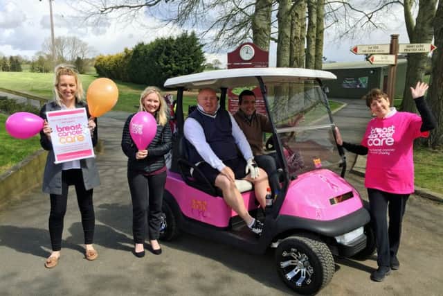 The pink buggy.