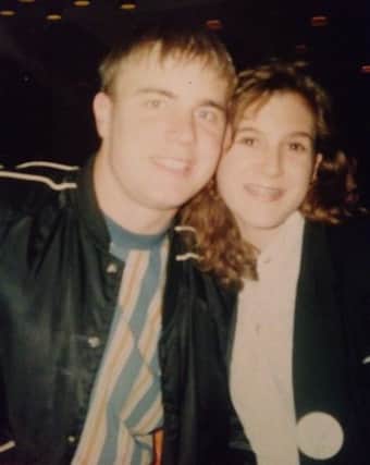 Elaine Markham with Gary Barlow in the early 1990s