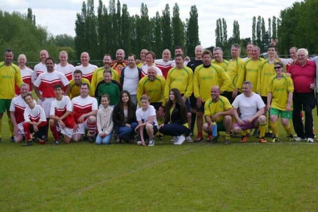 Last year's teams for the charity match
