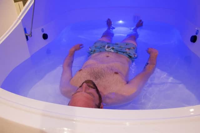 The I-sopod floatation tank, which is filled with 525kg of Epsom salts, is supposed to give the user a feeling of 'weightlessness'