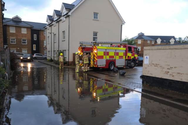 White Lion Street in Apsley looked like a canal on Monday evening.