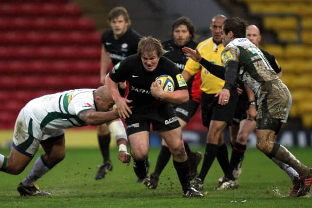 Saracens' Rhys Gill with a full head of hair in 2012