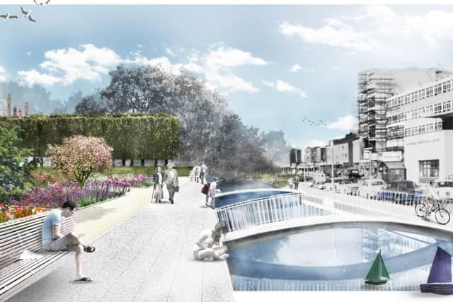 An artist's impression of how the revamped Water Gardens are going to look