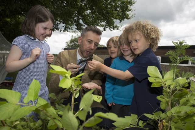 Alistair Bryce-Clegg (also known as Mr ABC) spent the day at Bridgewater Primary School, observing classes, visiting the schools Forest-school facilities and working with staff to explore innovative new teaching methods.   Thursday, June 30, 2016 (Elizabeth Dalziel)