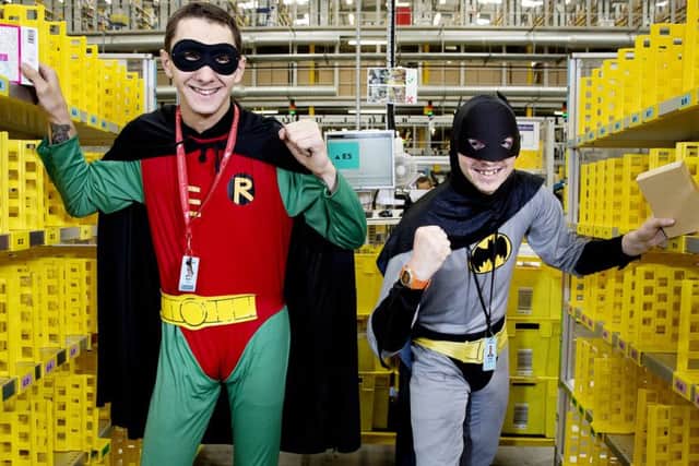 Amazon Prime Day 2016: Hemel Hempstead. Kyler Pye as Robin and Luke Camilleri as Batman.