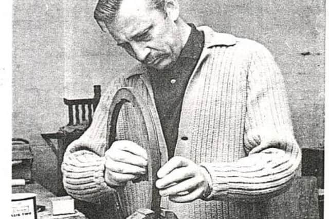 Actor William Lucas in his workshop at home in Leverstock Green, circa 1970