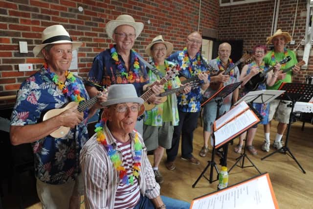 Happy Wanderers 60th anniversary party in Potten End. 
Ukelele group BURP from Berkhamsted.