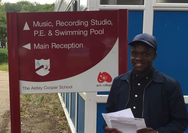 A Level results 2016 Astley Cooper School Francis Oyile
