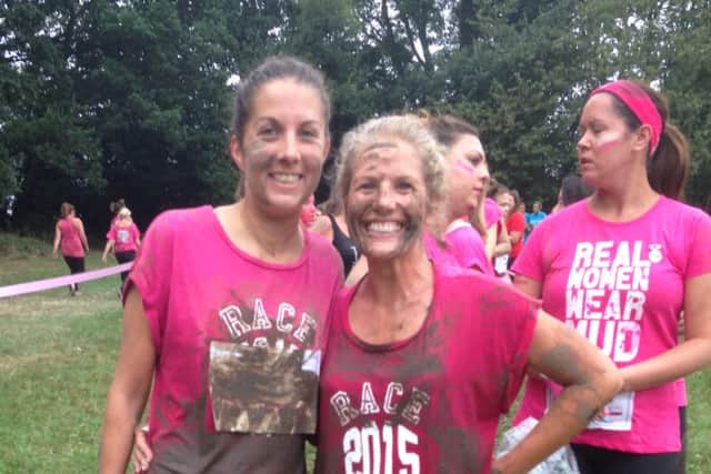 Louise Flower and Rebecca White at Pretty Mudder.