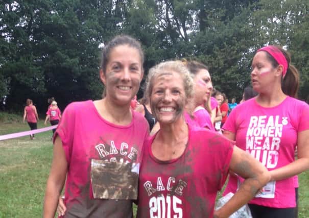 Louise Flower and Rebecca White at Pretty Mudder.