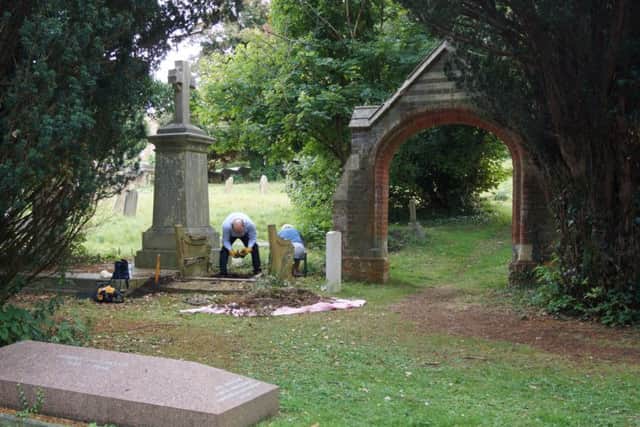 The restoration of the Seat of Remembrance in Rectory Lane Cemetery, Berkhamsted