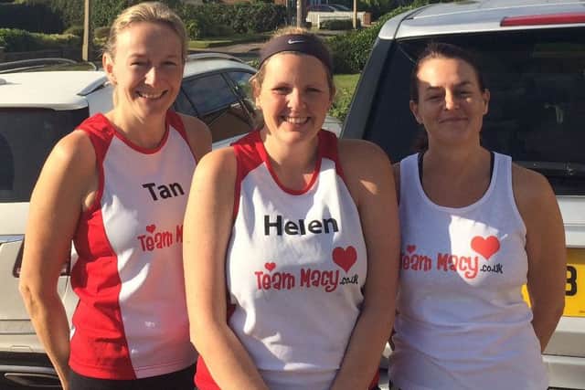 From left: Tanya Dalton, Helen Cruickshanks and training partner Sharon Davies