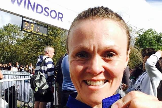 Tracey Cotton at Windsor Half Marathon.
