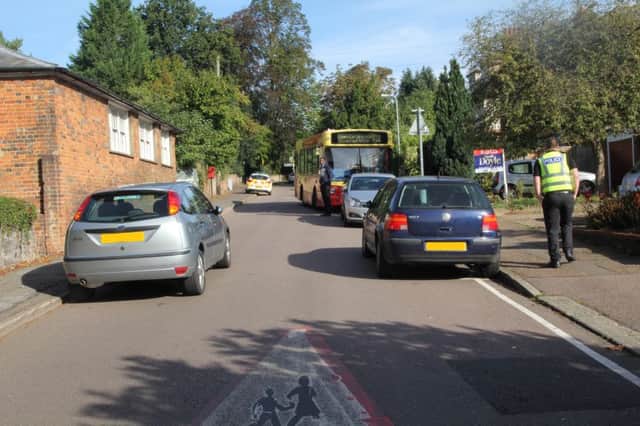 The car which was causing traffic chaos on Green End Road