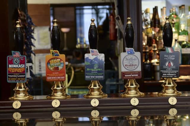 Real ales on tap