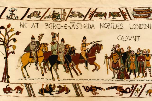 The Alderney Bayeux Tapestry Finale depicting William the Conqueror at Berkhamsted
