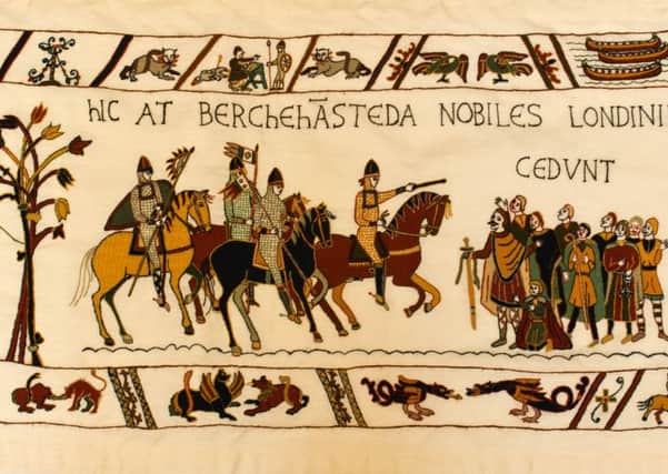 The Alderney Bayeux Tapestry Finale depicting William the Conqueror at Berkhamsted