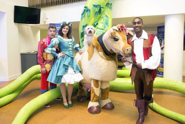 Simon Webbe, Ashleigh Butler and Ricky K at the Royal & Derngate to launch this years panto Jack and the Beanstalk NNL-160509-153841009
