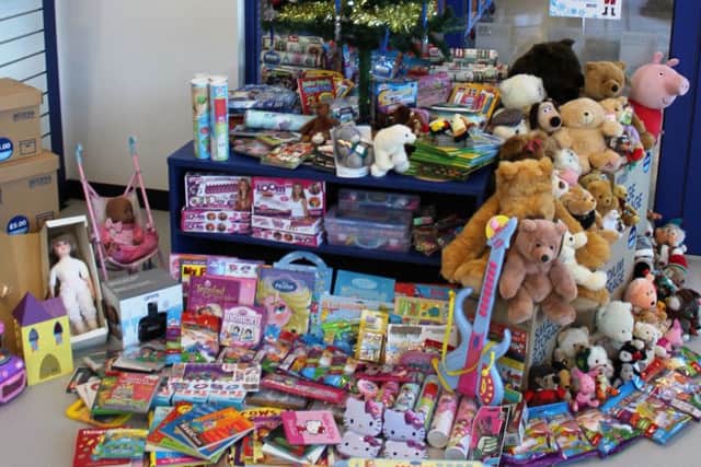 Last year's haul of gifts for Rennie Grove Hospice Care