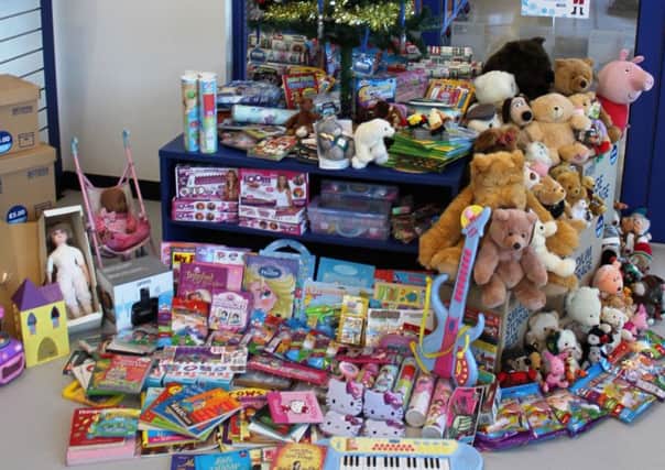 Last year's haul of gifts for Rennie Grove Hospice Care