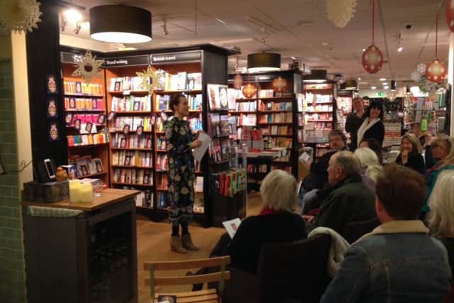 Julie Mayhew at her book launch event at Waterstones