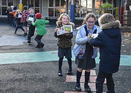 Victoria Church of England Infant School boxes for Romania
