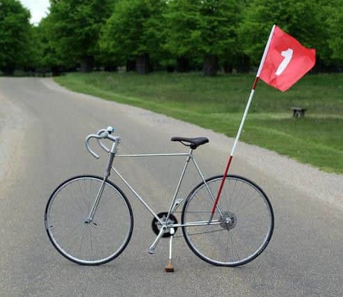 Calum Ray, 22, from Tring, designed the unusual mode of transport to highlight how middle-aged men are swapping the fairway for the cycle lane.
CalumÂ’s creative wheels were put in motion upon returning to his parentÂ’s house following a year living in London as a student at Kingston University