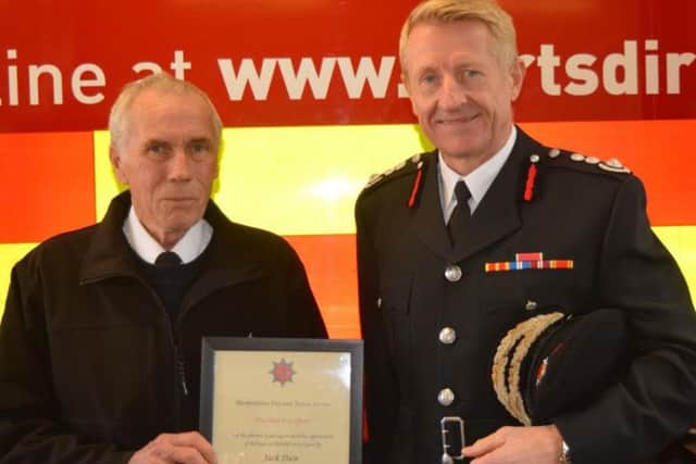 Jack Daw (left) with chief fire officer, Roy Wilsher