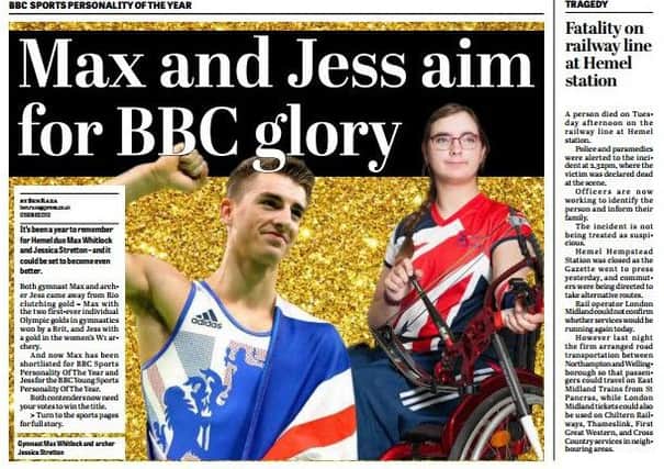How we reported Jessica Stretton and Max Whitlock being shortlisted for the BBC SPOTY awards