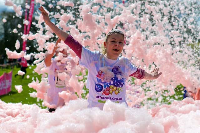 Soap pleased to meet you   action from last years Bubble Rush