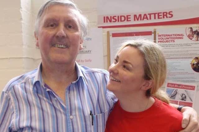 Emma Cooper. pictured with her father Frank O'Rourke, who died of bowel cancer aged 57