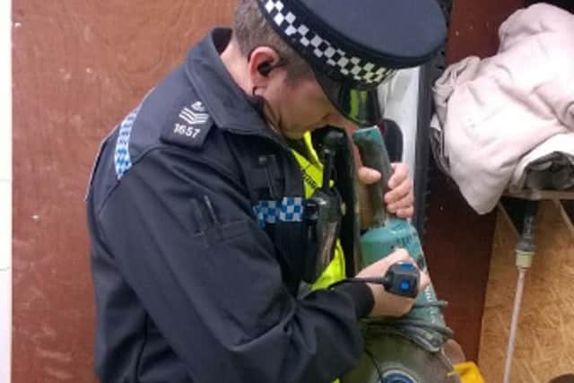 A tool is engraved at the event in Hemel last week