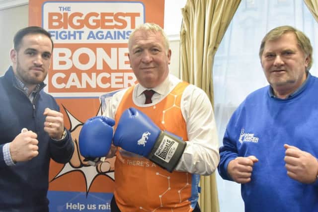 Mike Penning MP with Jamie Wood, left and constituent John Dealey