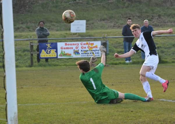 Kings Langley Football Club in action at their ground. Picture by Chris Riddell