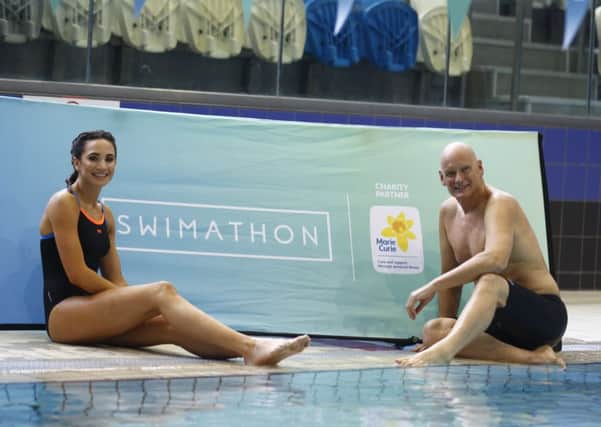 Duncan Goodhew and Laura Wright