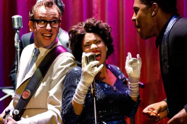 Glen Joseph as Buddy Holly in musical.