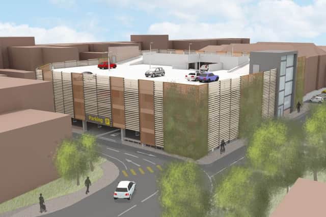An artist's impression of the proposed multi-storey car park in Lower Kings Road, Berkhamsted PNL-150812-144942001
