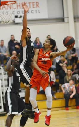 Hemel Storm's Nik Rhodes in action against Bradford