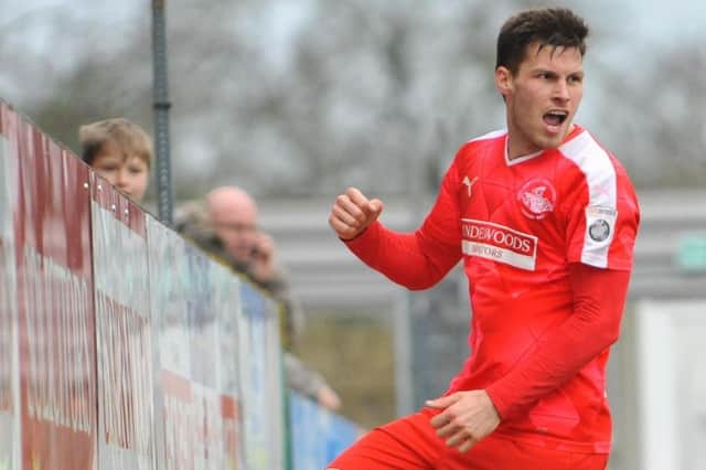 Hemel Town's Charlie Sheringham scored his ninth goal for the Tudors in yesterday's 2-2 draw with Dartford