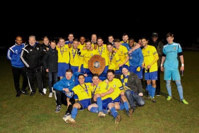 Charity Shield-winning Berkhamsted celebrate with the trophy