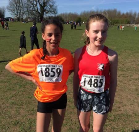 Stella Whitlum (gold for Herts), left, with Olivia Edwards (silver for Bucks)