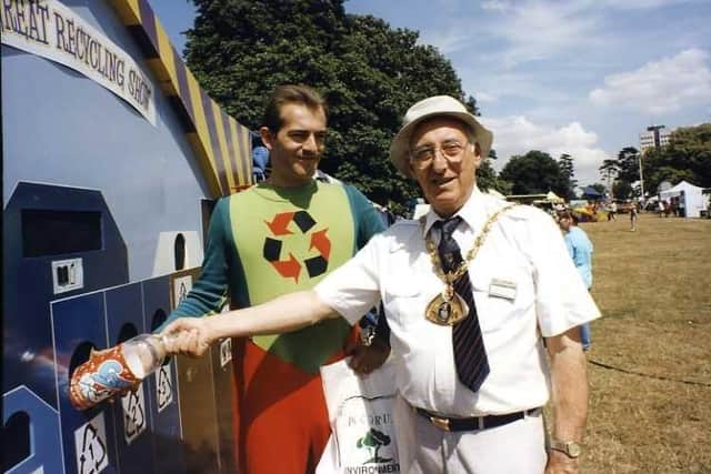 Les pictured at Lark in the Park as Mayor during the mid 1990s