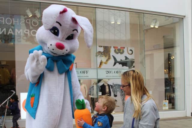 Max, aged two, and the Easter Bunny