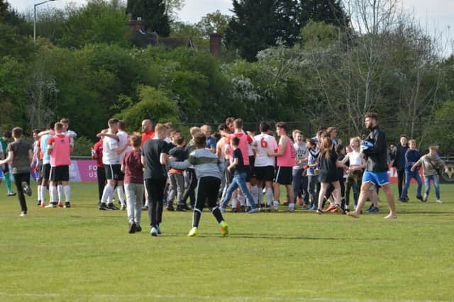 Celebrations at the final whistle