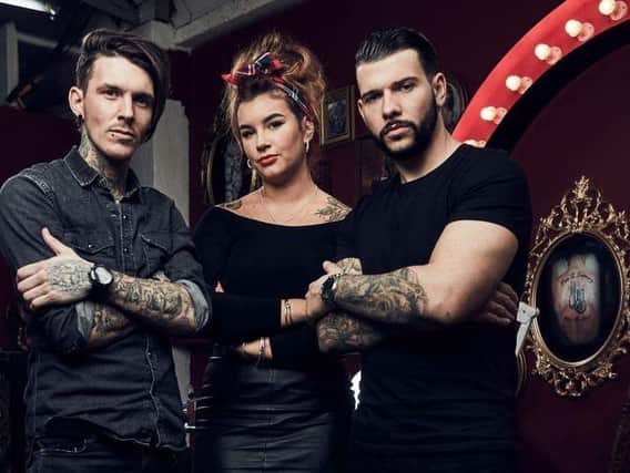 Jay Hutton, Alice Perrin and Steven Porter of E4's Tattoo Fixers