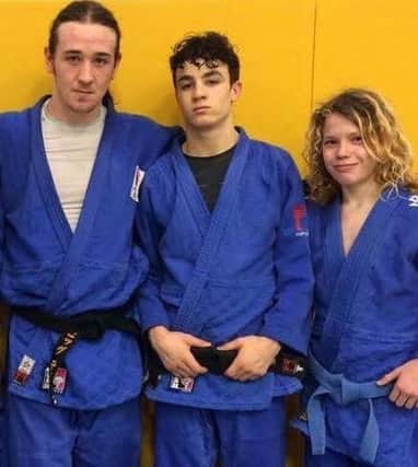 Tom Lish, Michael Fryer and Haydn Williams from Rush Judo Club