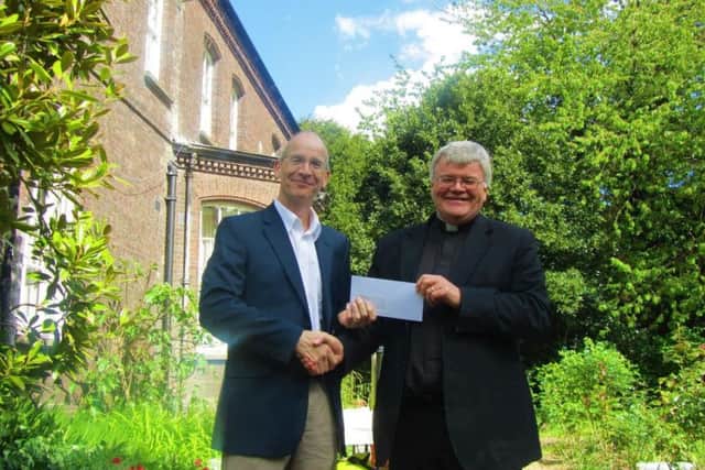 Dean of St Albans Dr Jeffrey John with DEMAND CEO Gary Evans