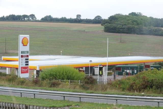 The petrol station just off the A41 that was targeted by robbers